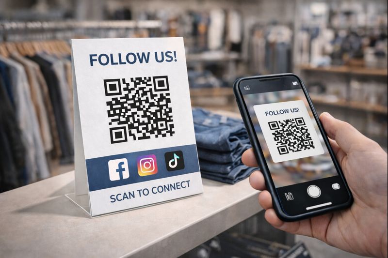 Rahsia Melonjakkan Jumlah Pengikut Media Sosial Anda dengan Kod QR di Kedai