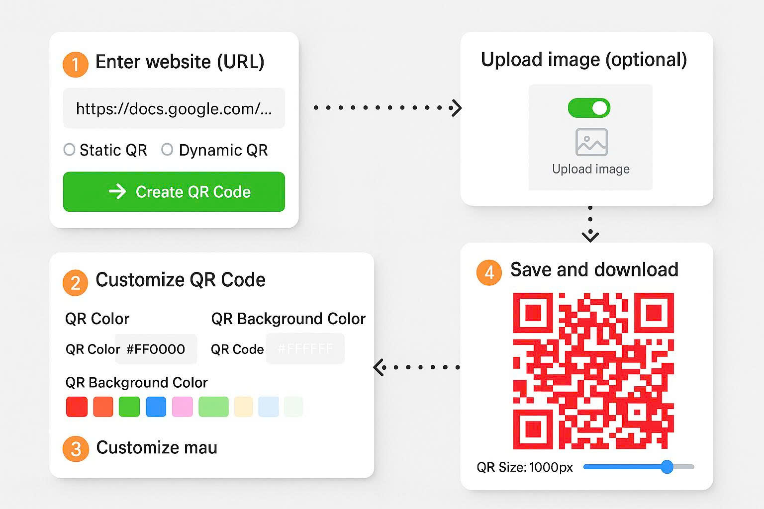 Cara mencipta warna untuk kod QR dengan aplikasi qrcode-gen