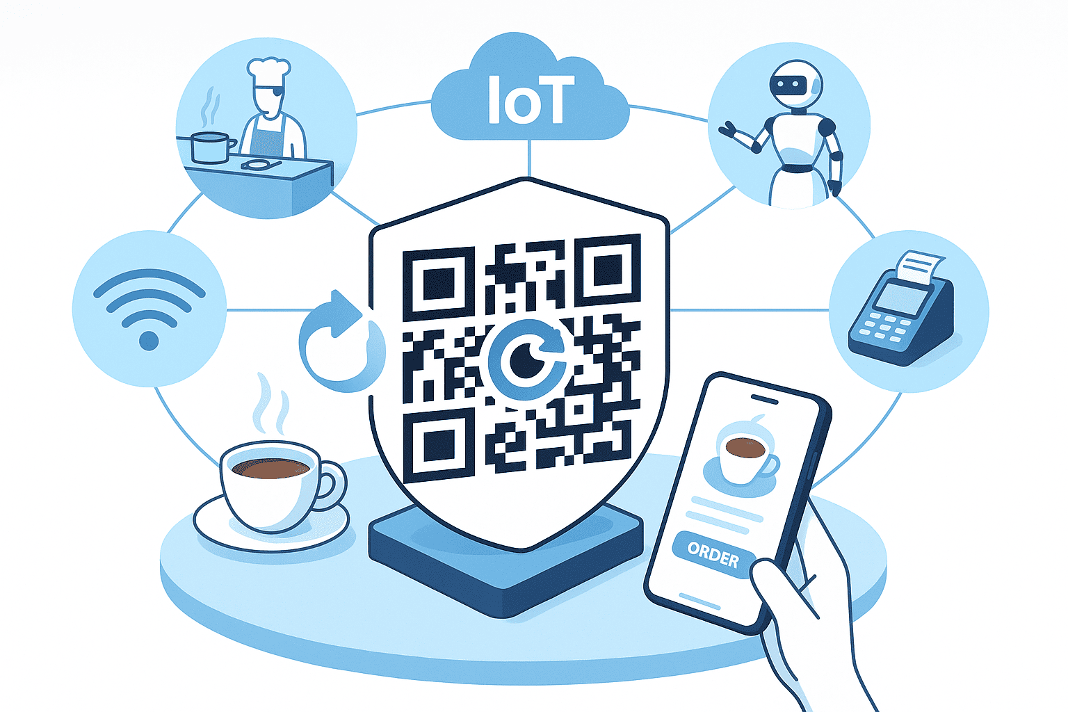 Nhà Hàng 4.0: QR Code Động Đóng Vai Trò Gì Trong Hệ Sinh Thái Vạn Vật Kết Nối (IoT)
