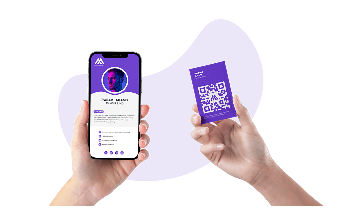 A digital business card enables instant, one-tap contact sharing and interactive portfolio display on mobile devices A digital business card enables instant, one-tap contact sharing and interactive portfolio display on mobile devices